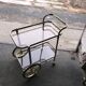 French brass two tier bar cart, 1960s