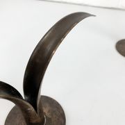 Pair of Lily brass candle holders, Ystad Metall, Sweden, design Ivar Ålenius Björk