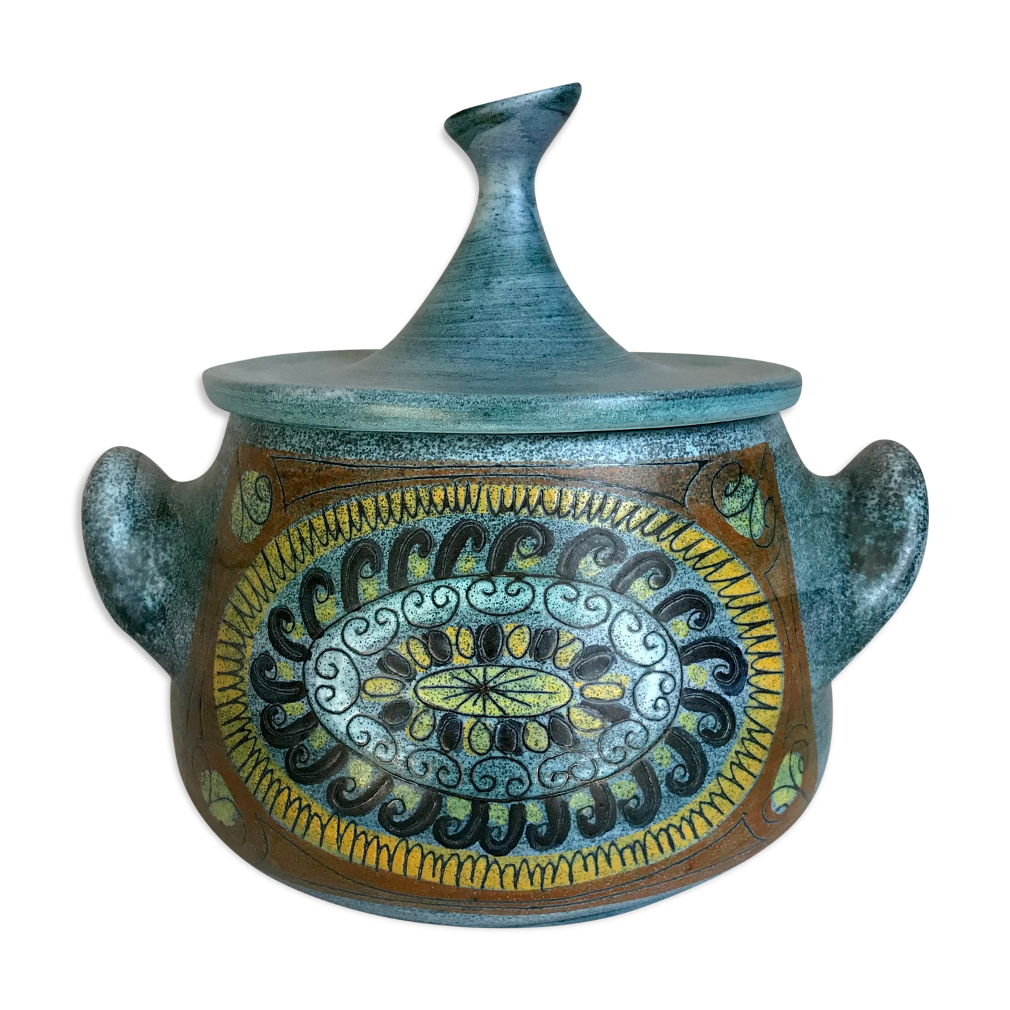 Covered pot by Jean de Lespinasse, JdL, model 1, Nice around 1950/1960