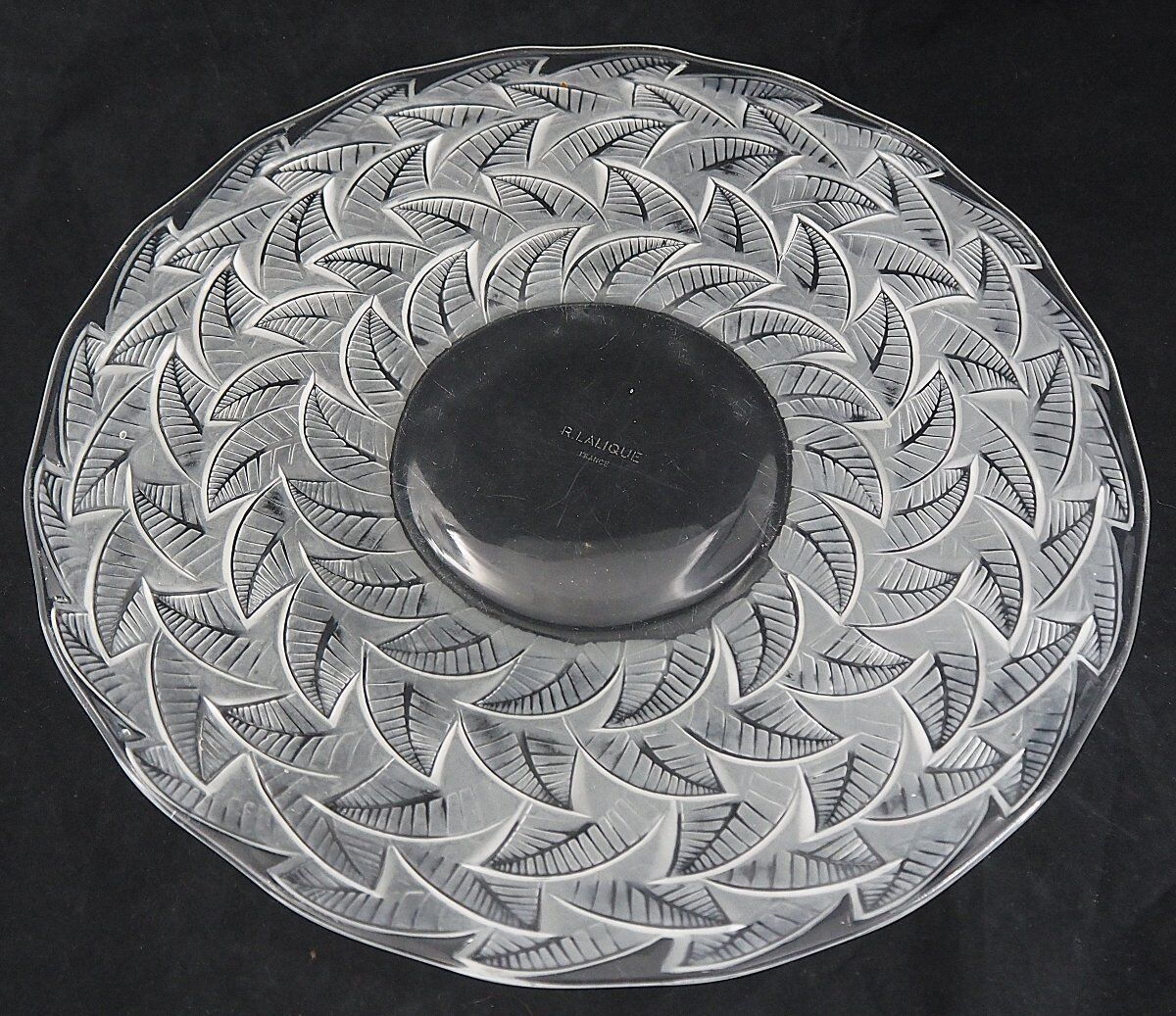 Coupe, plat, "les ormeaux" N°1, René Lalique