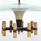 Curved glass disk chandelier. Italy 1950s