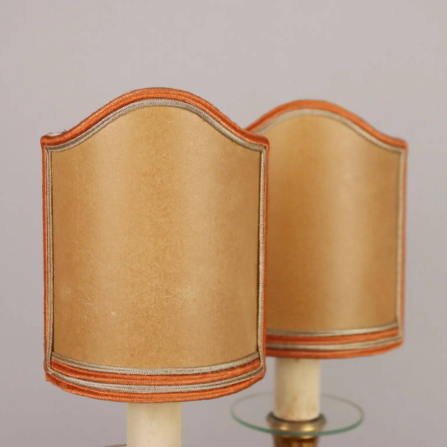 Lampes de table vintage première moitié '900 en bronze doré et marbre