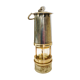 Old miner's lamp, thick glass, brass, metal