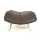 Fauteuil en cuir Saporiti Vela Alta avec pouf par Giovanni Offredi