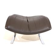 Saporiti Vela Alta leather armchair with ottoman by Giovanni Offredi