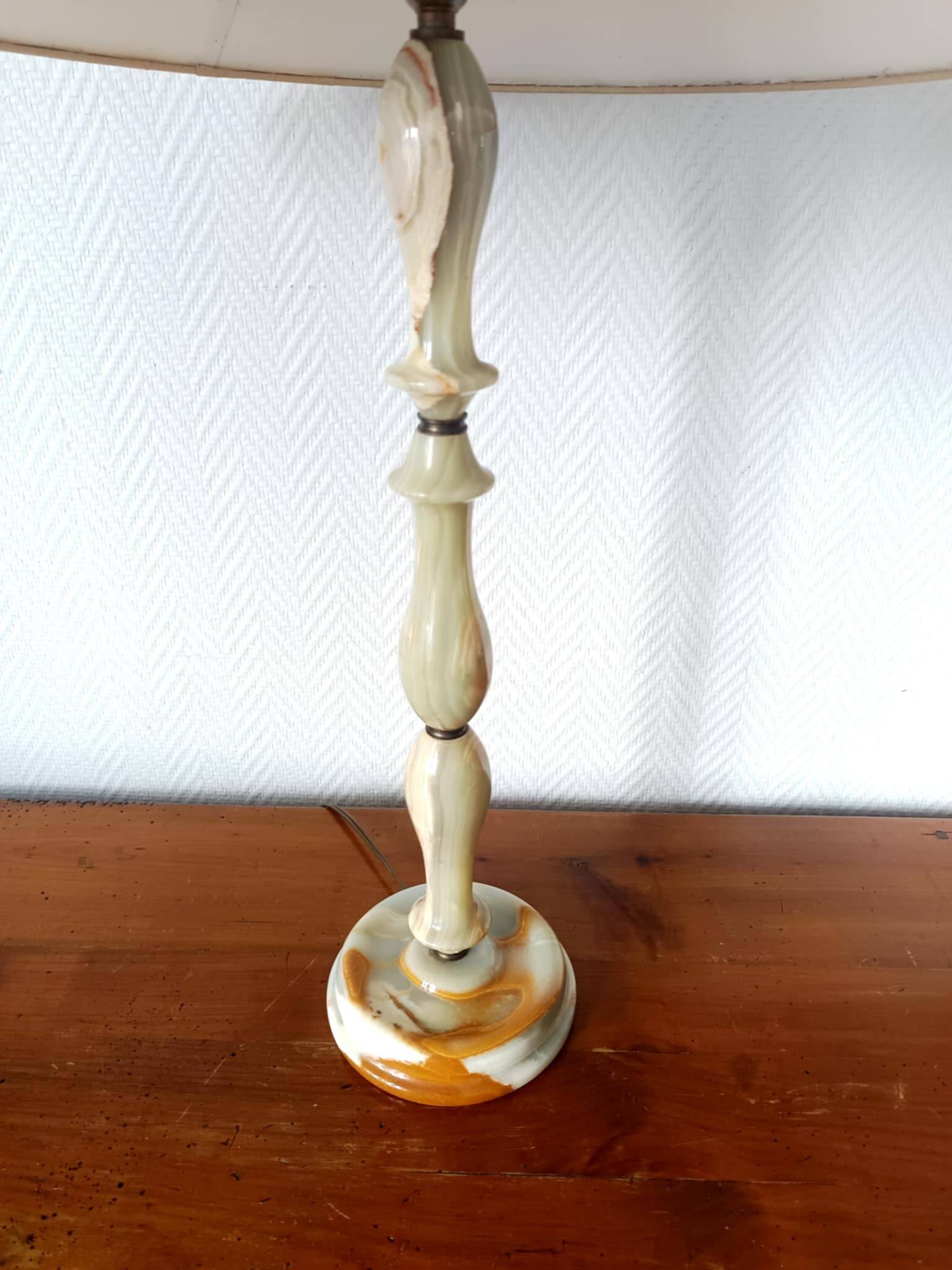 Onyx lamp 62cm vintage 1970