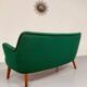 Old vintage green cocktail bean sofa from the 50s