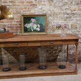 Meuble de métier, ancienne table de drapier