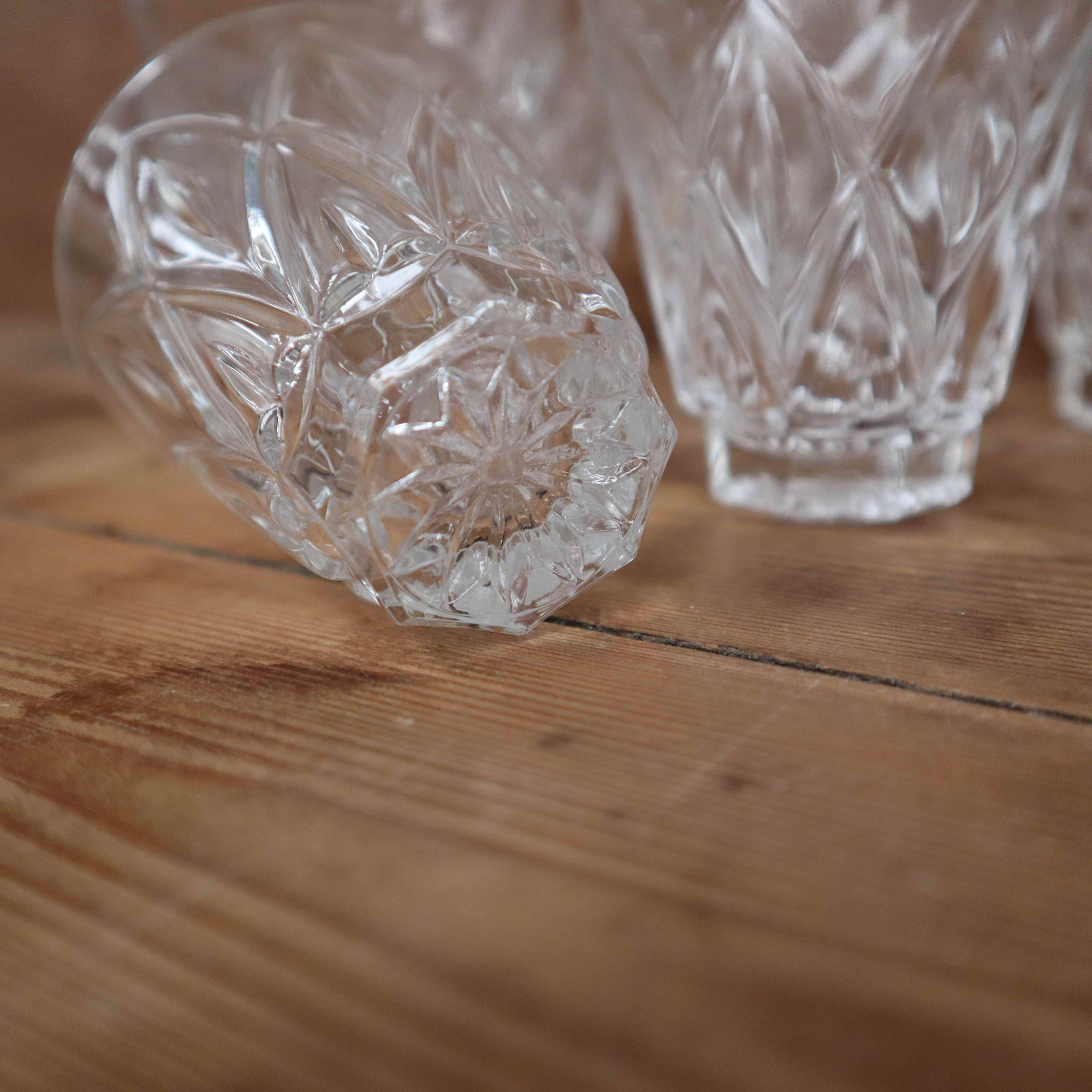 Set of 6 Harlequin wine/port glasses in Reims crystal glass 1950