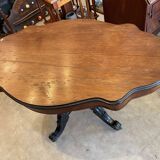 napoleon iii violin table mahogany top with drawers legs with castors
