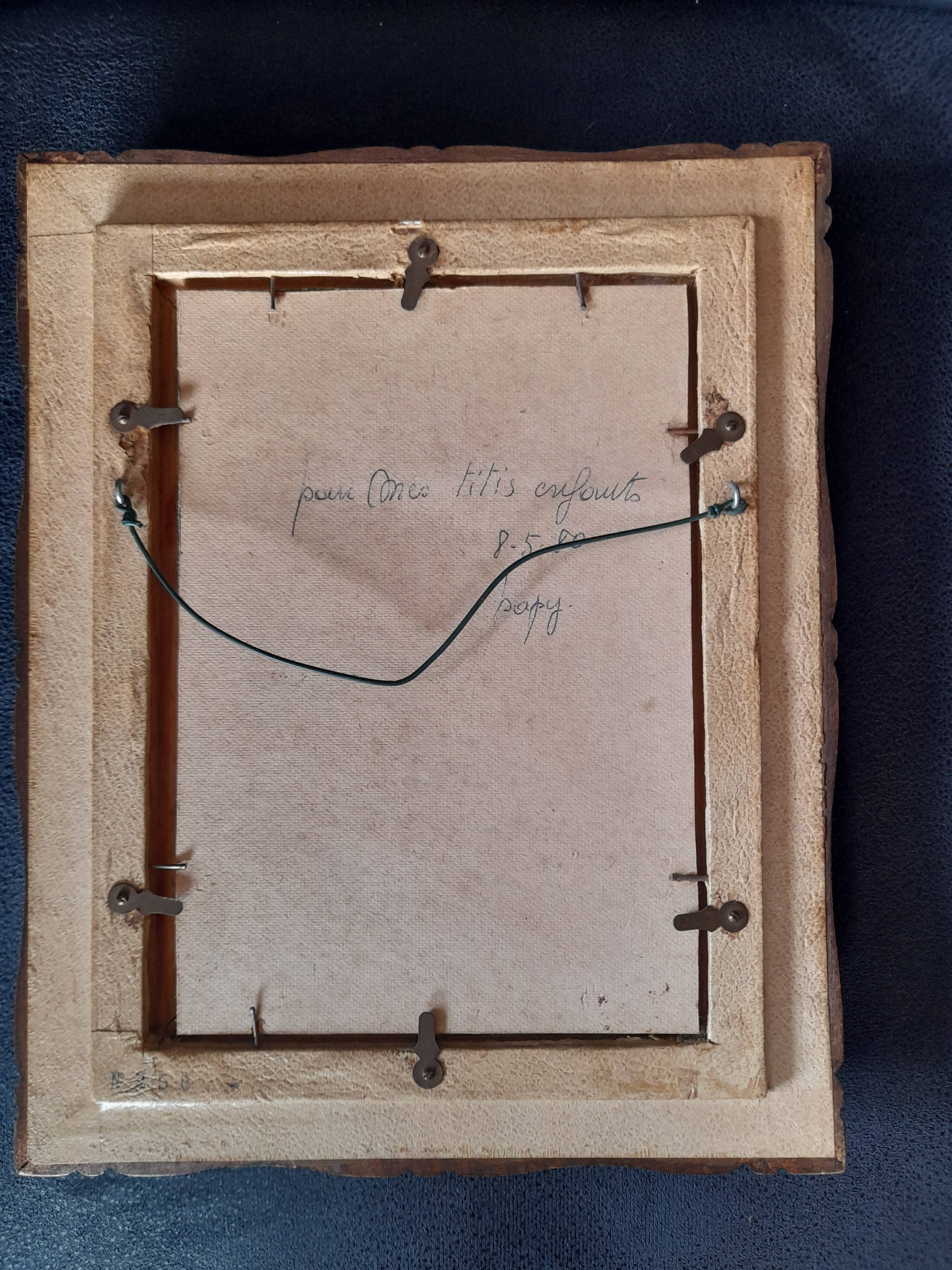 Old wooden frame worked with paint