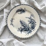 Round ironstone dish "Fougères" Gien late 19th century