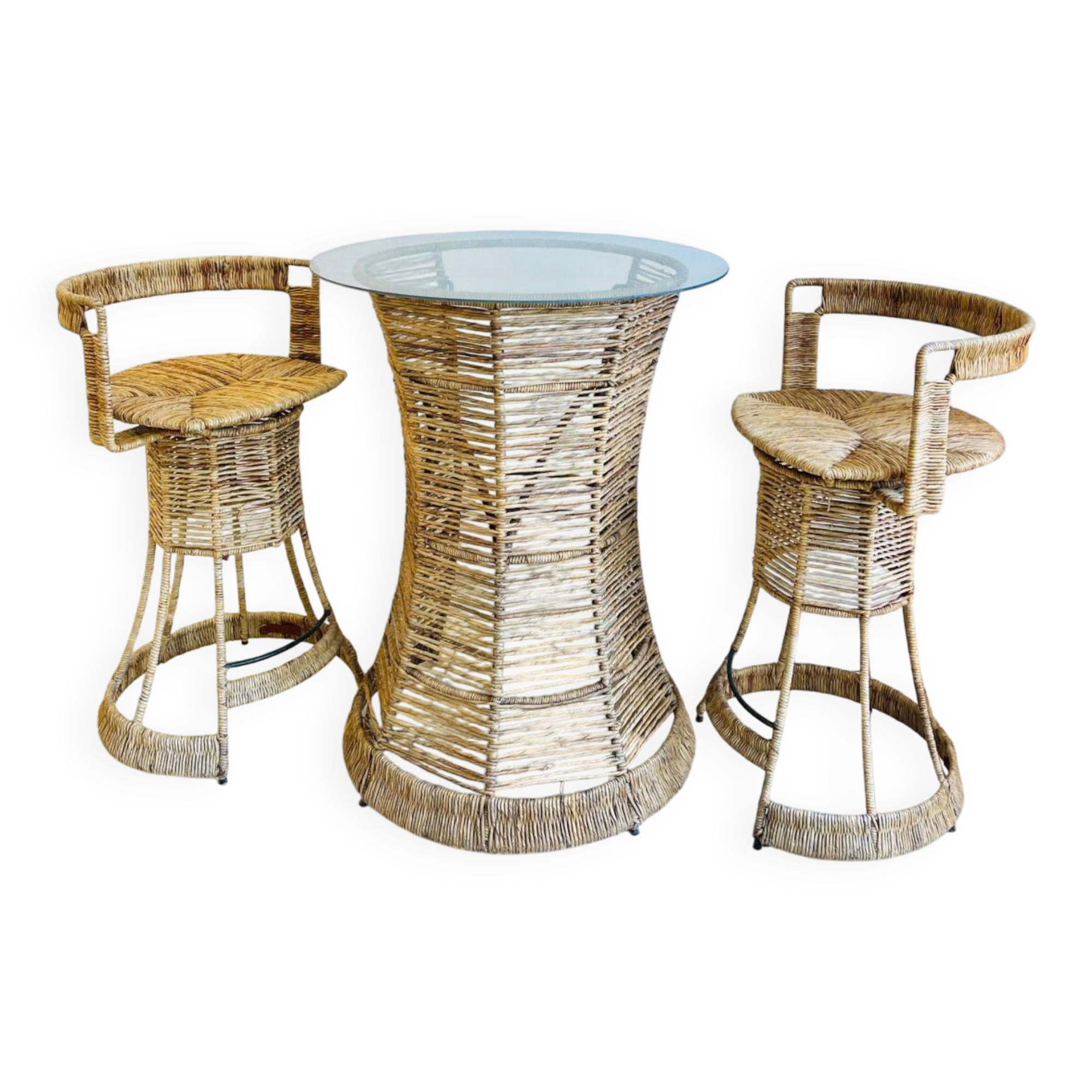 Rattan bar lounge – creation by Roger Coster, Haiti