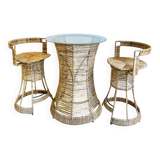 Rattan bar lounge – creation by Roger Coster, Haiti