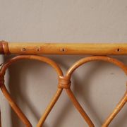 Vintage bamboo wicker rattan shelf unit with Scandinavian country style design for children
