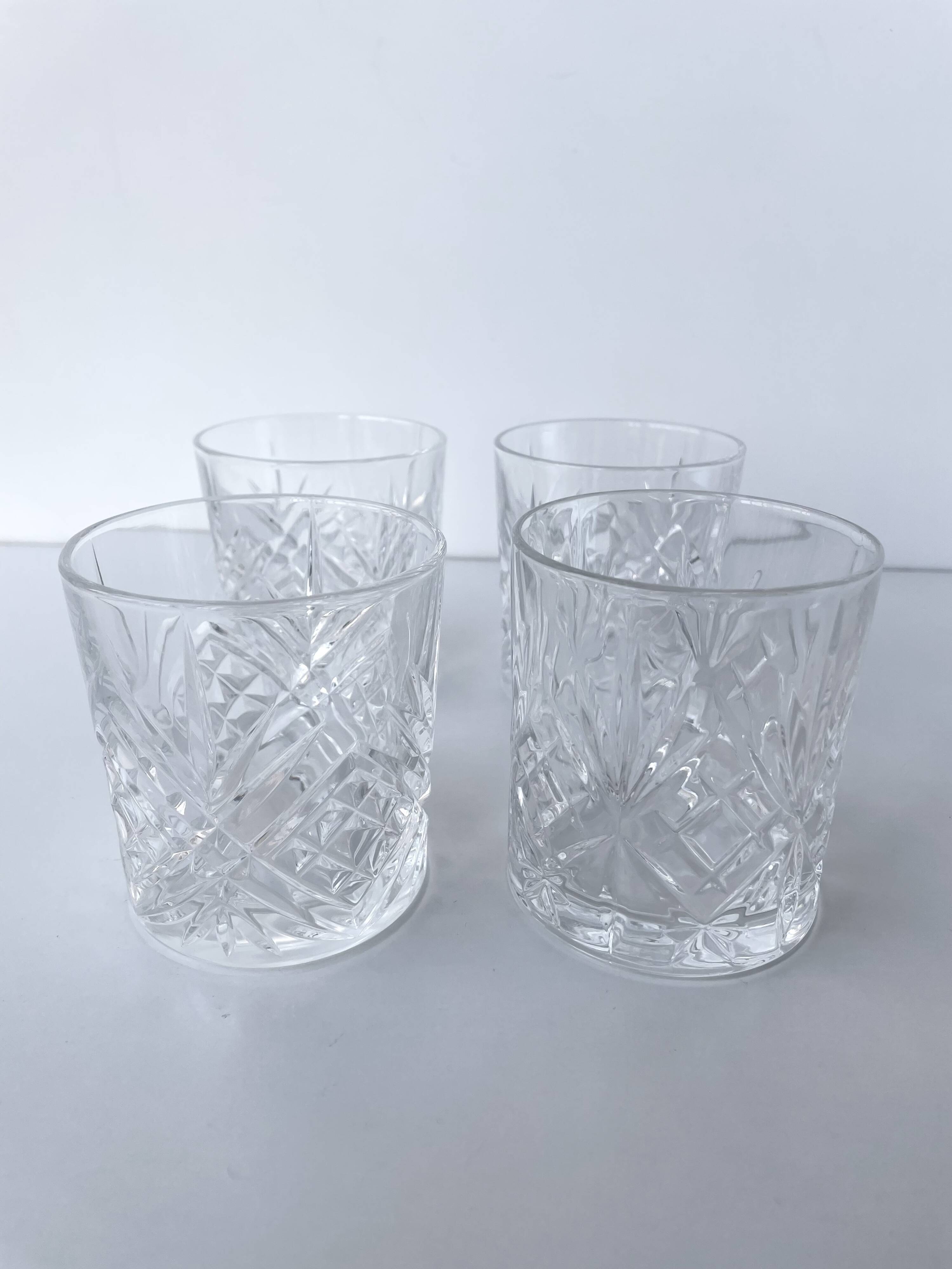 Ensemble de 4 verres à whisky cocktails Hollywood Regency