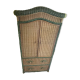 Armoire rotin et bois - Très bon état