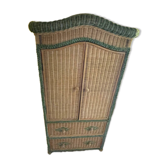 Armoire rotin et bois - Très bon état