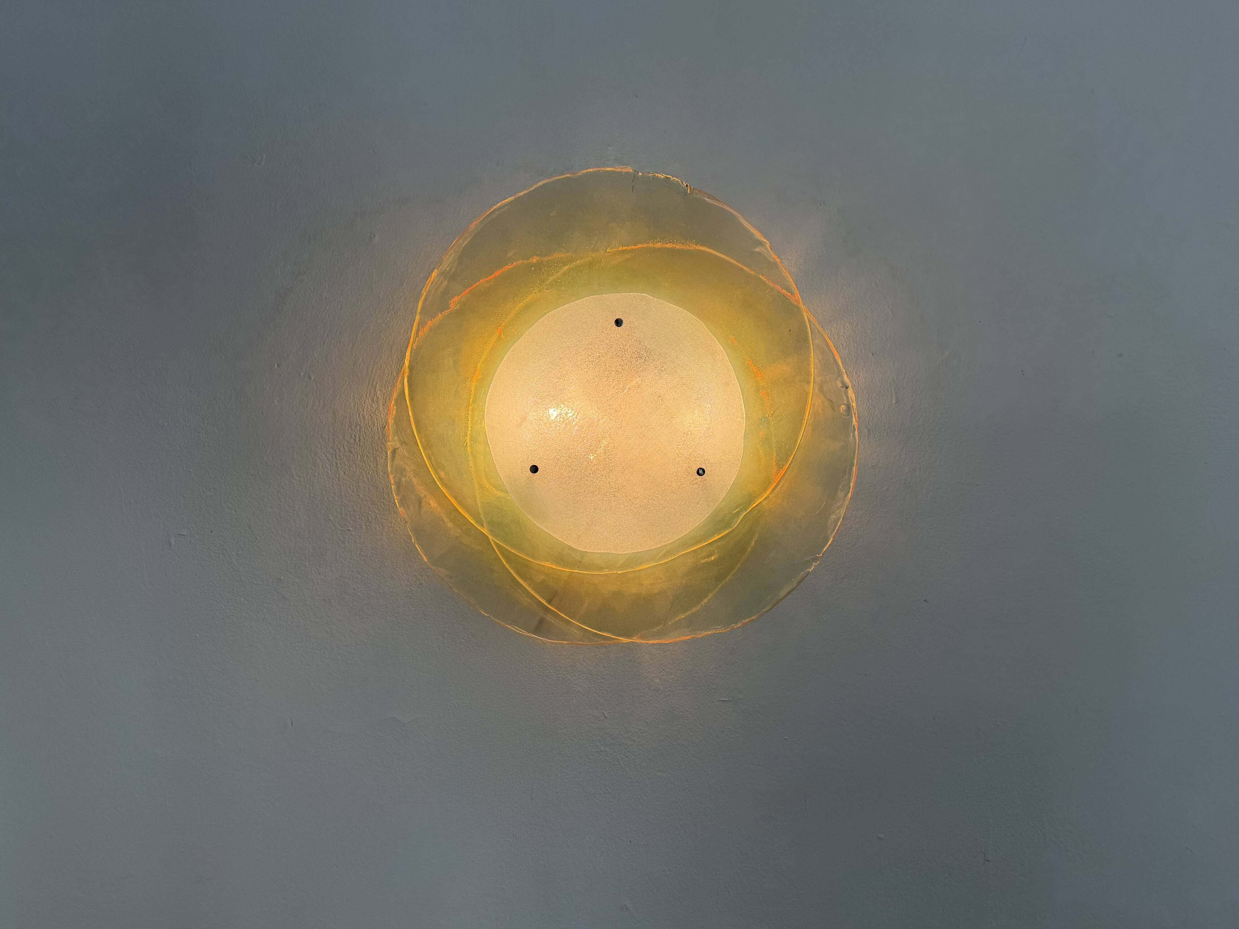 Murano Glass Flush or Wall Lamp by Carlo Nason for Mazzega