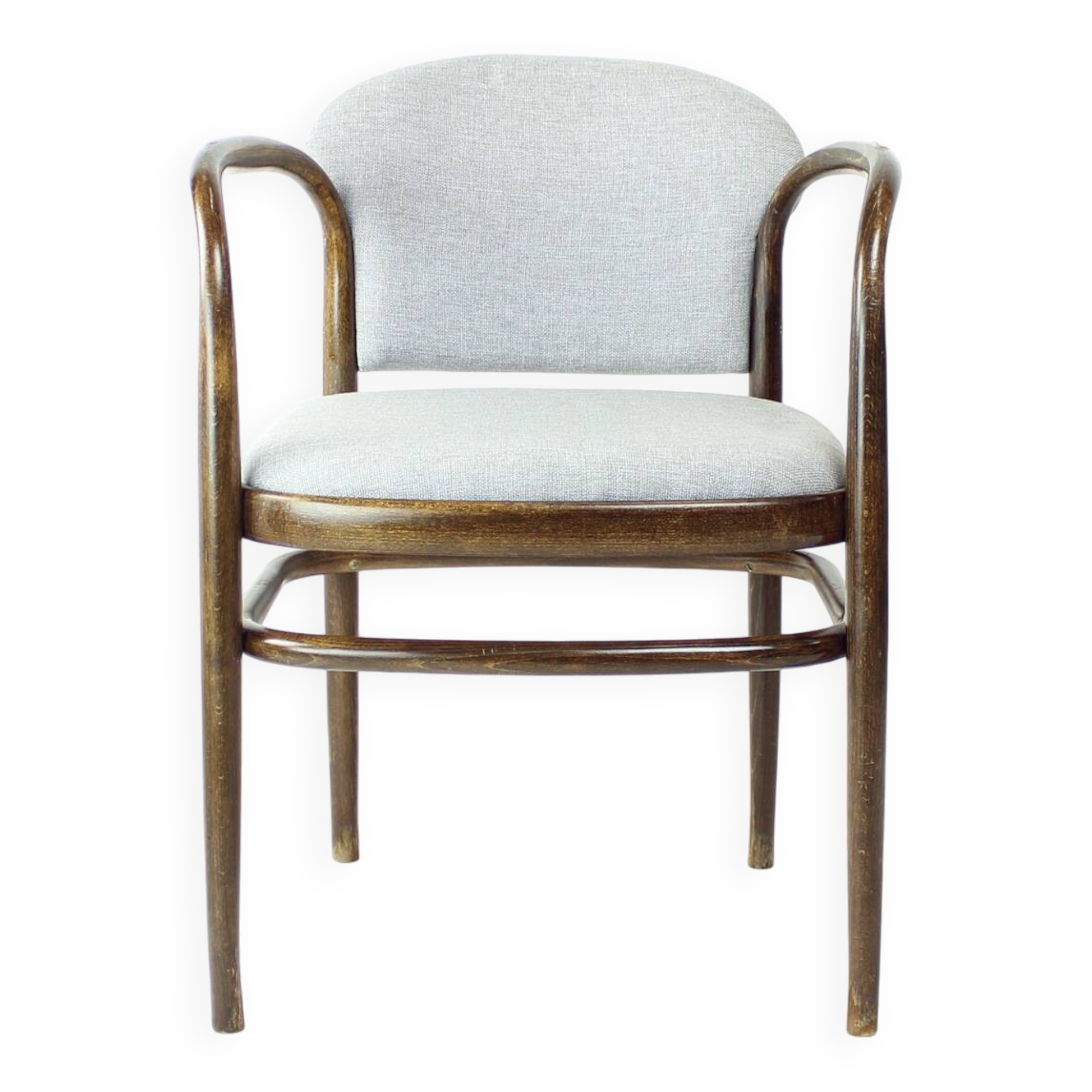 Curved wooden armchair, Czechoslovakia, 1950s
