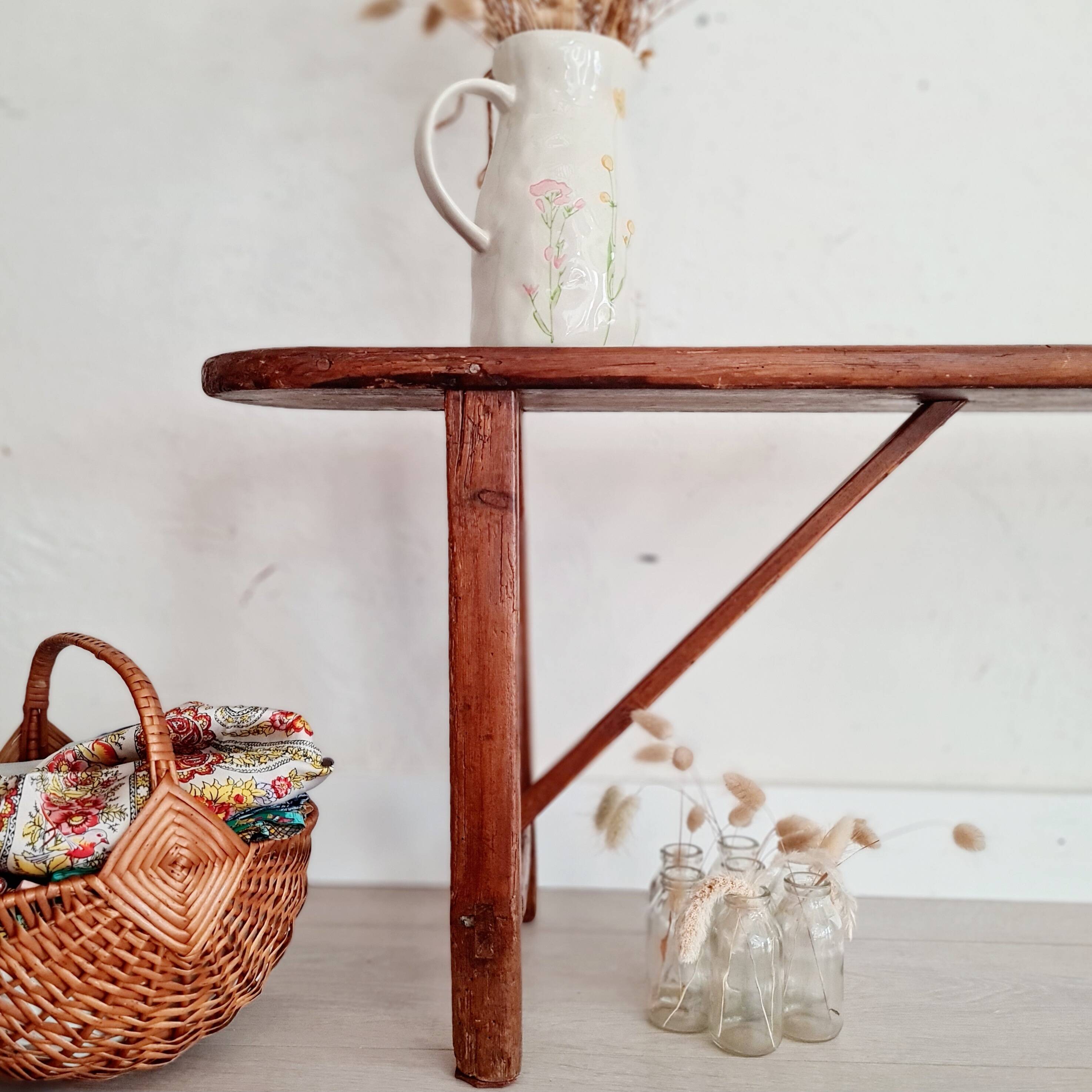 Old wooden farm bench