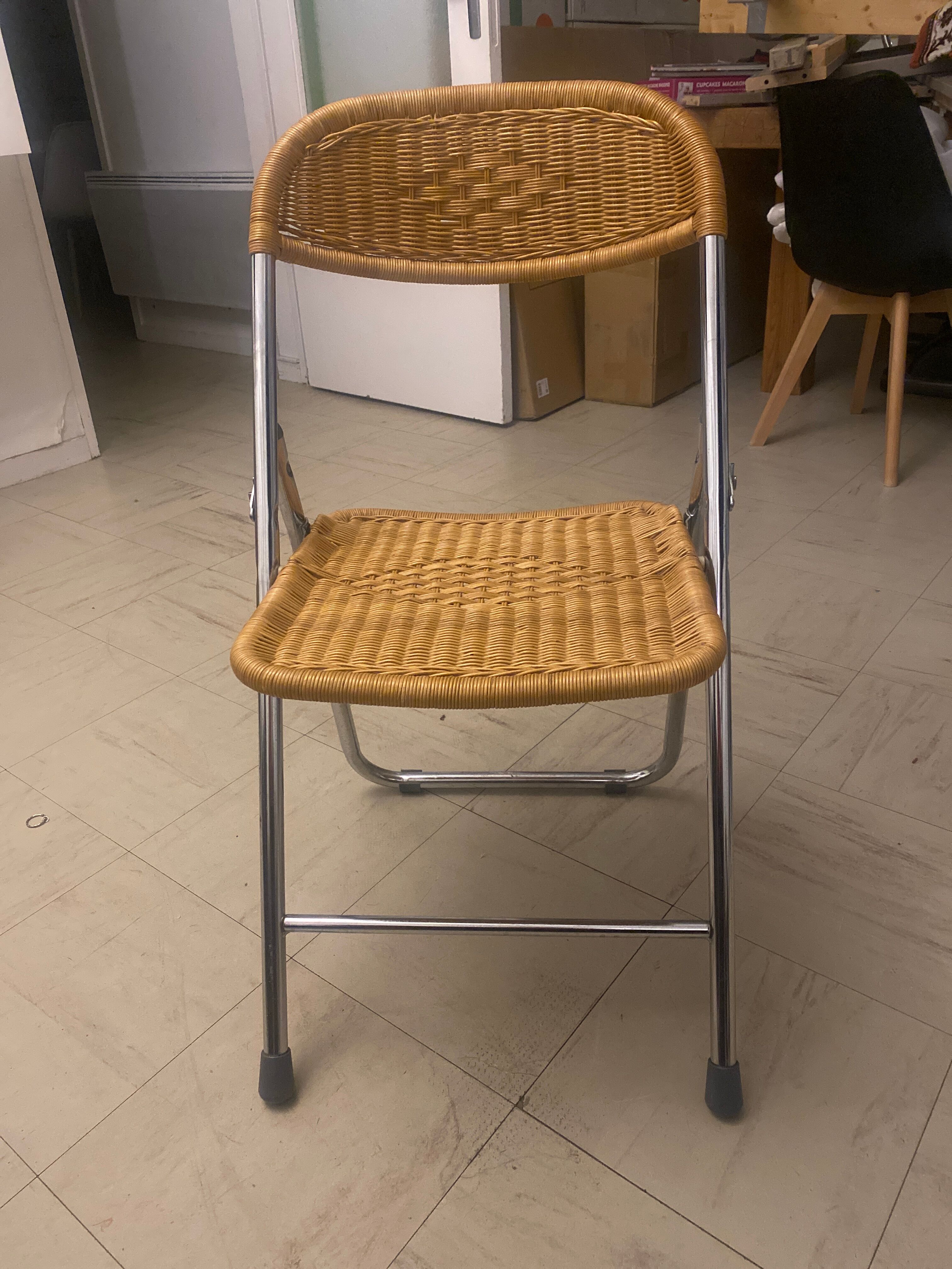 Rattan folding chair