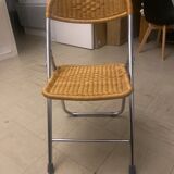 Chaise pliante en rotin