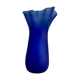 Vase mouchoir en verre bleu