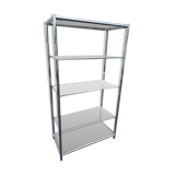 Vintage 1970s Rectangular Chrome High Shelf with 5 Smoked Glass Shelves