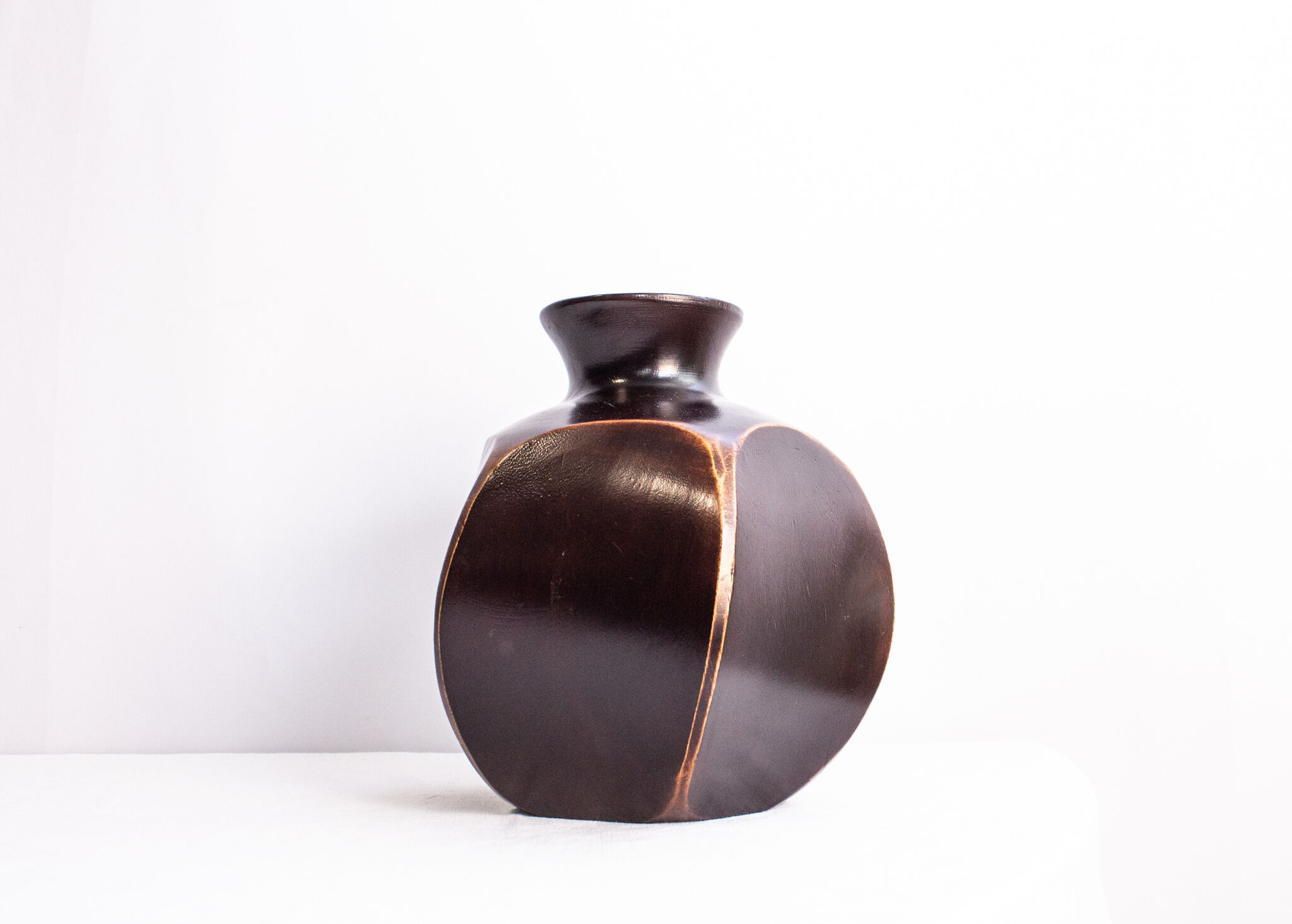 Midcentury teak vase