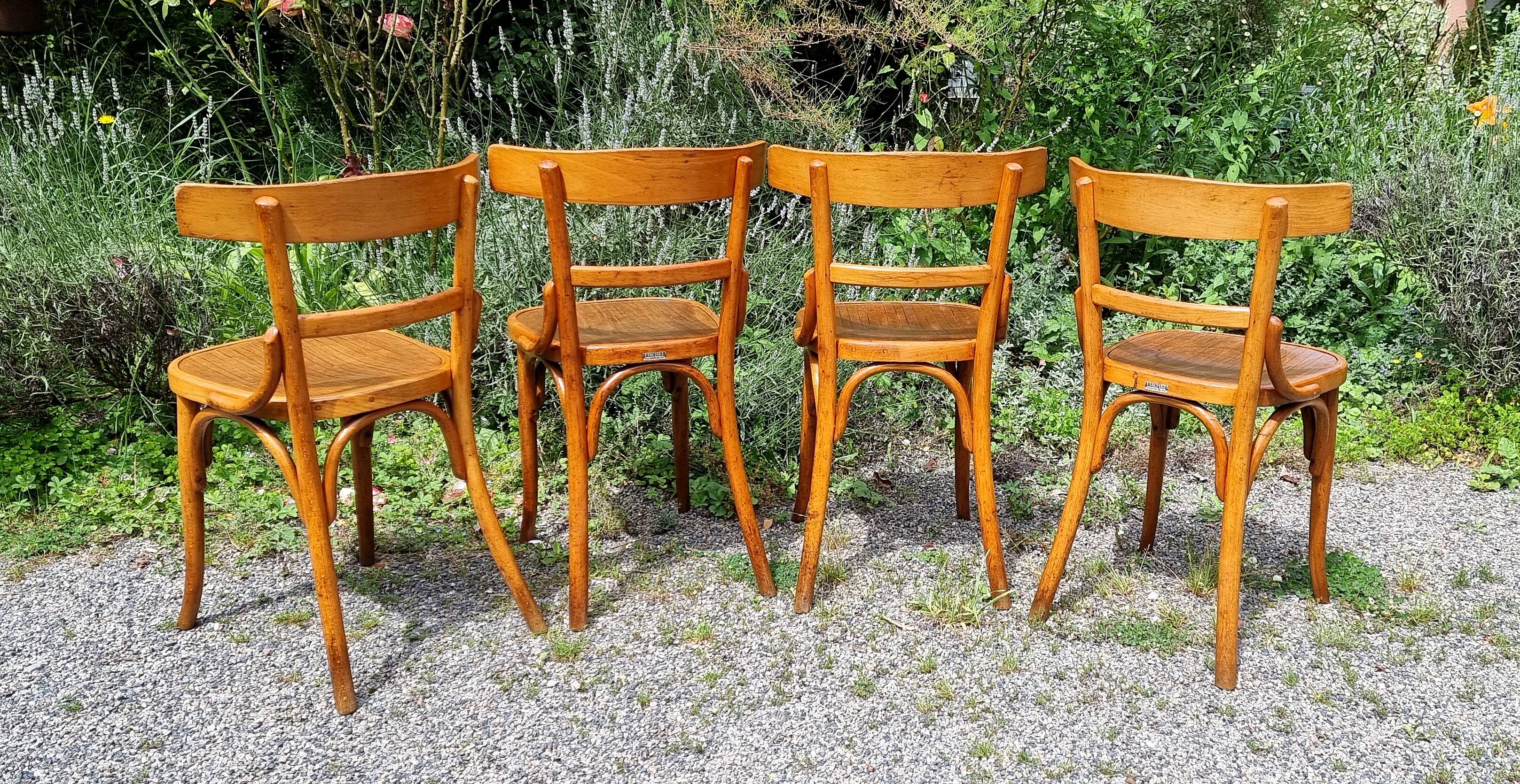 4 Fischel Wissembourg bistro chairs from the 1930s