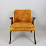 Yellow Gold Chameleon Bunny Armchair attributed to Jozef Chierowski, 1970s