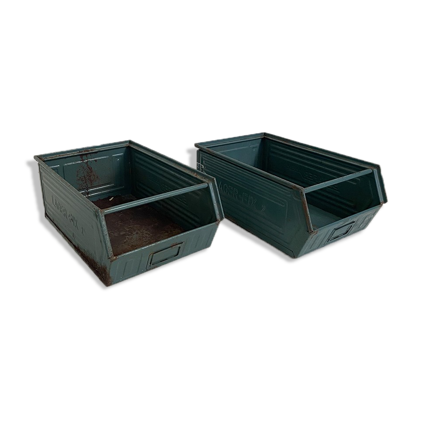 Pair of 50's Schaeffer industrial metal lockers