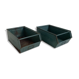 Pair of 50's Schaeffer industrial metal lockers