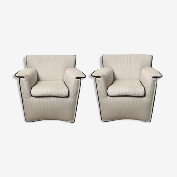 Pair of armchairs Laurianetta Afra and Tobia Scarpa, B&B Italia 1978