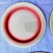 service of 12 flat plates /12 for dessert / 1 hand painted dish st amand 1960