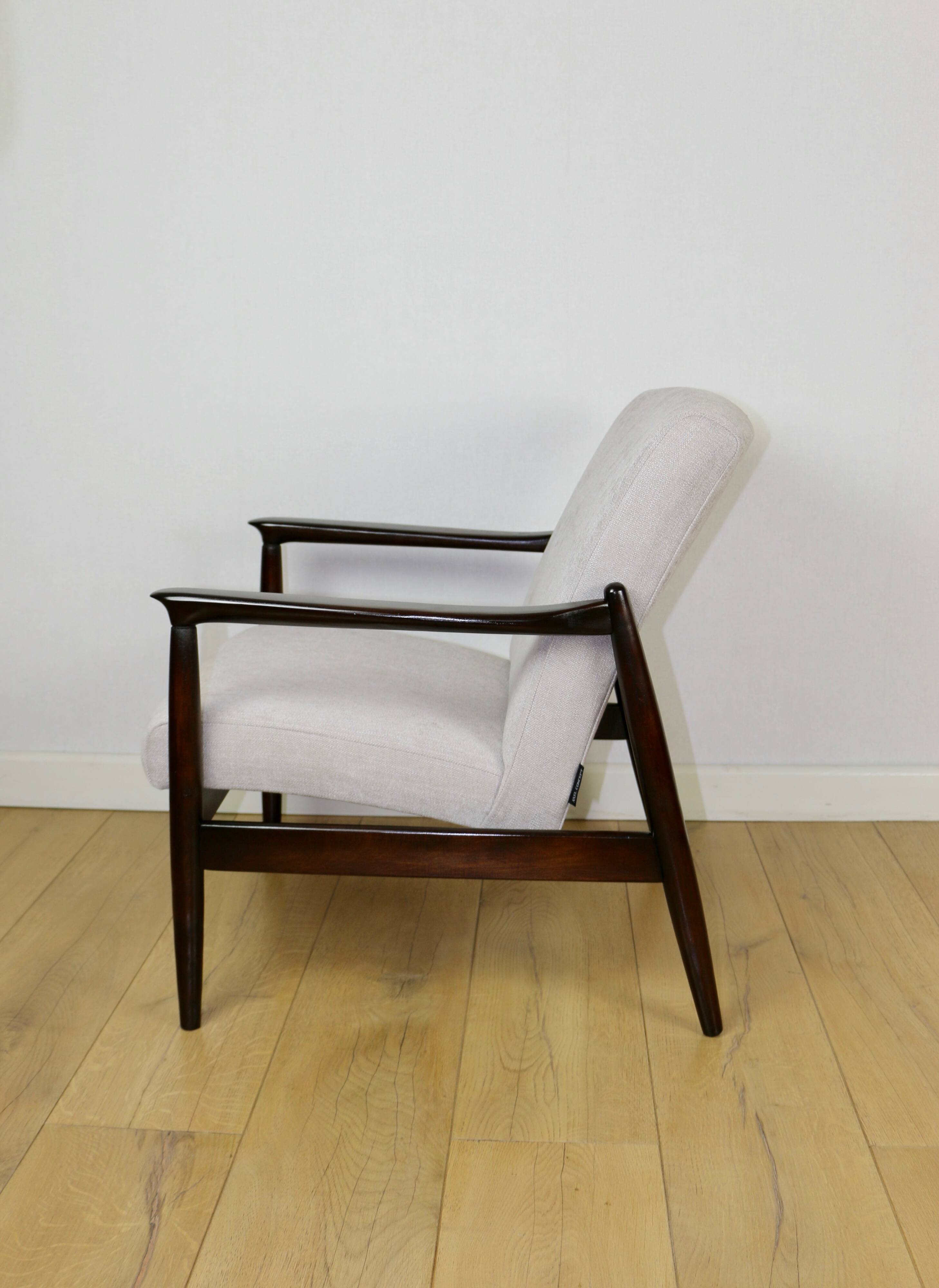 GFM-64 armchair, designed by Edmund Homa from the 70s, beige grey
