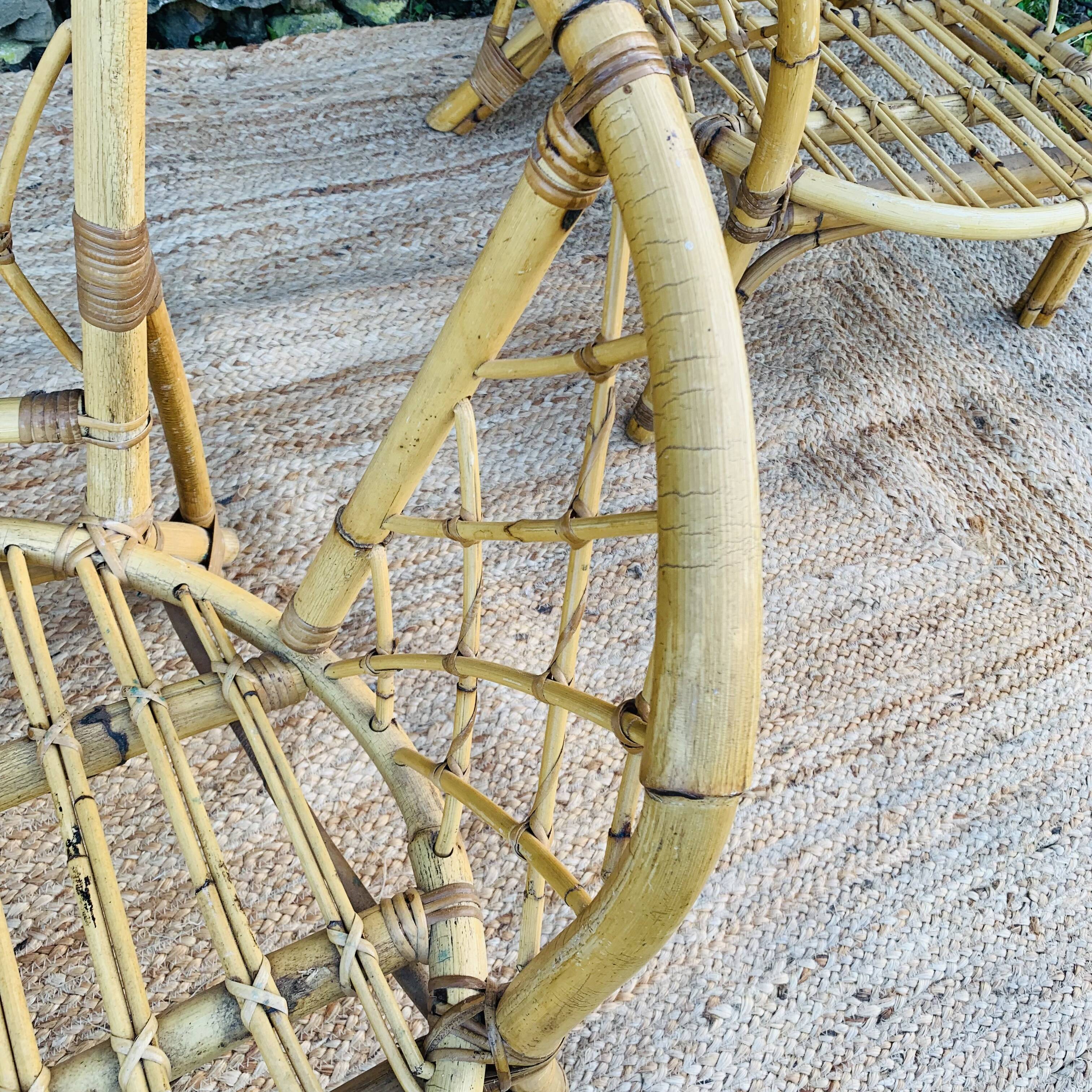 Pair of adult rattan armchairs