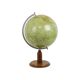 Vintage globe with compass on oak base from the 1940s