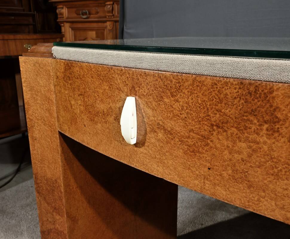 Small Amboyna Burl Desk, Speich Frères, Art Deco – 1930
