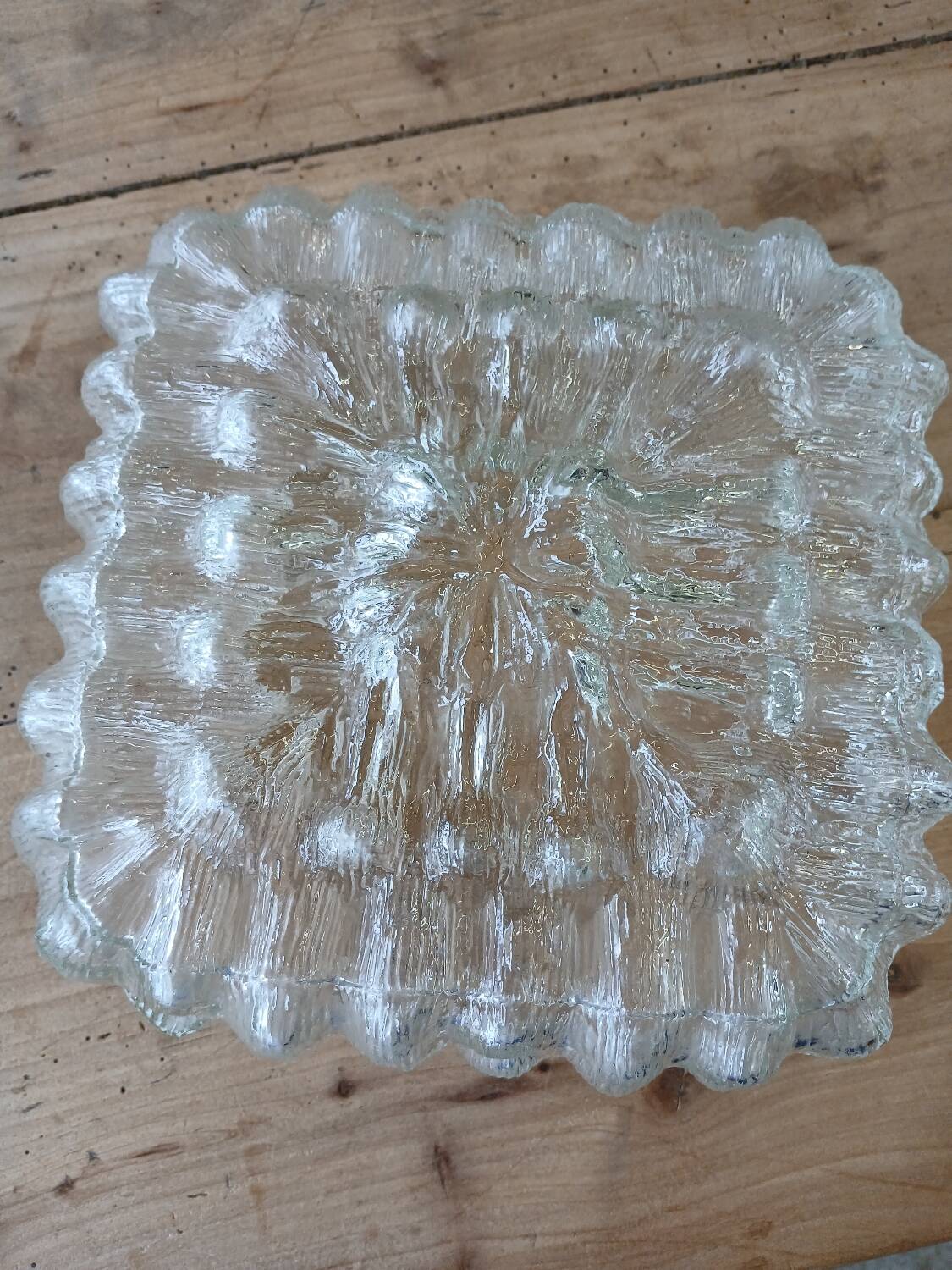 Antique wall/ceiling light in molded glass