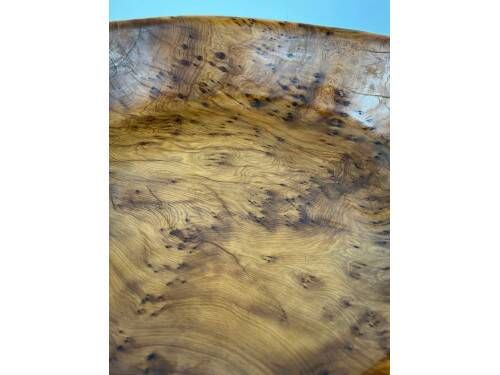 Large plate made of thuya root, Morocco, 1980s, Ø70 cm