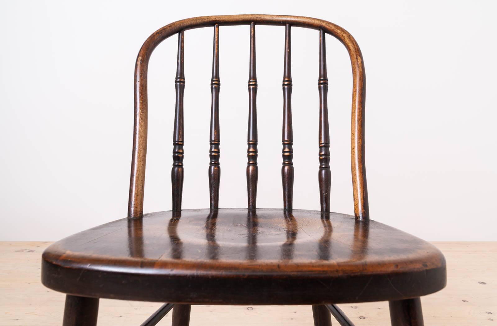 Set of 4 Countryside Style Dining Chairs, Spindle Back, Early 20th Century