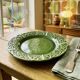 Dessert plate with cabbage leaf pattern