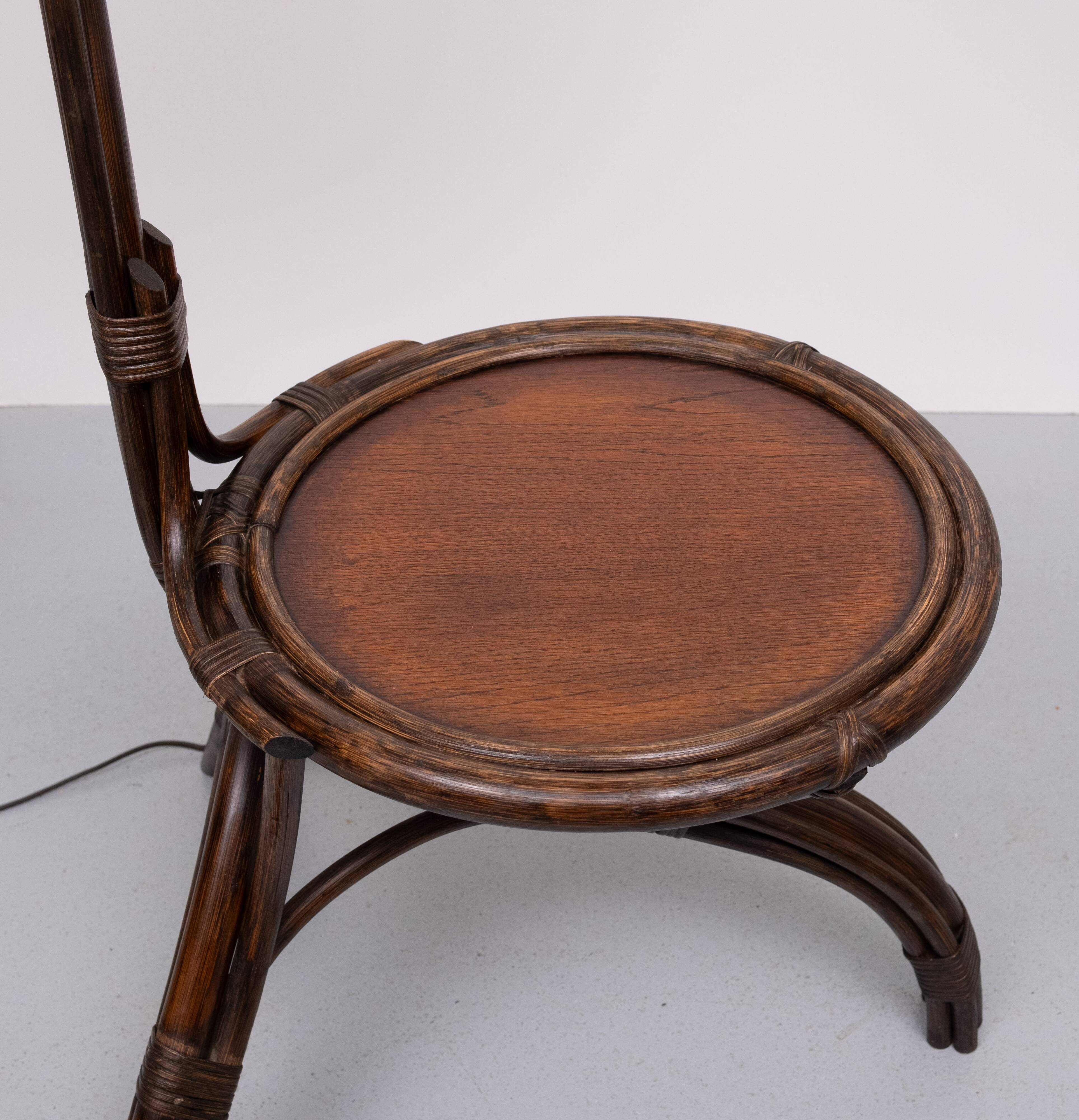 Fantastic Rattan Floor lamp and table 1970s