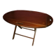 Teak wood coffee table, oval shape, folding boat style 1970