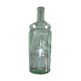 Old transparent moulded glass bottle