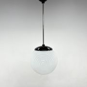 Mid Century Milk Glass & Bakelite Pendant, 1950's