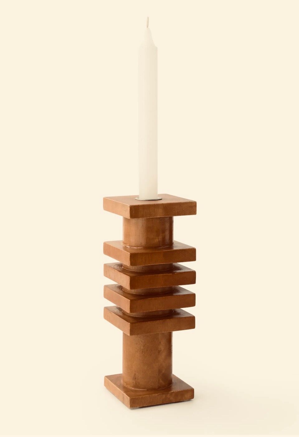 Mango wood candlestick