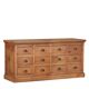 Solid wood sideboard with 12 drawers 160cm